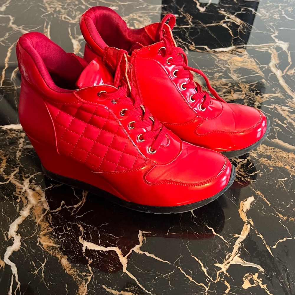 Forever Red High Wedge Shoes/Boot